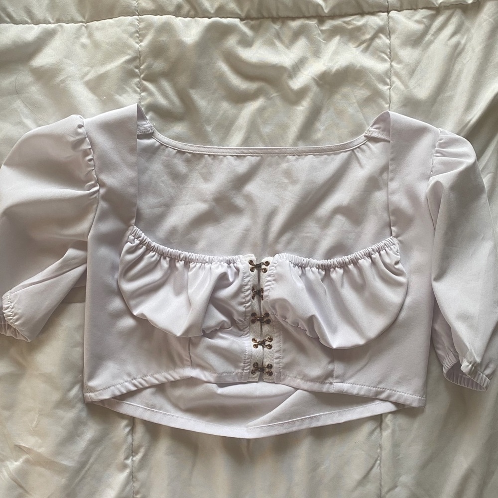 White and Gold Crop Top